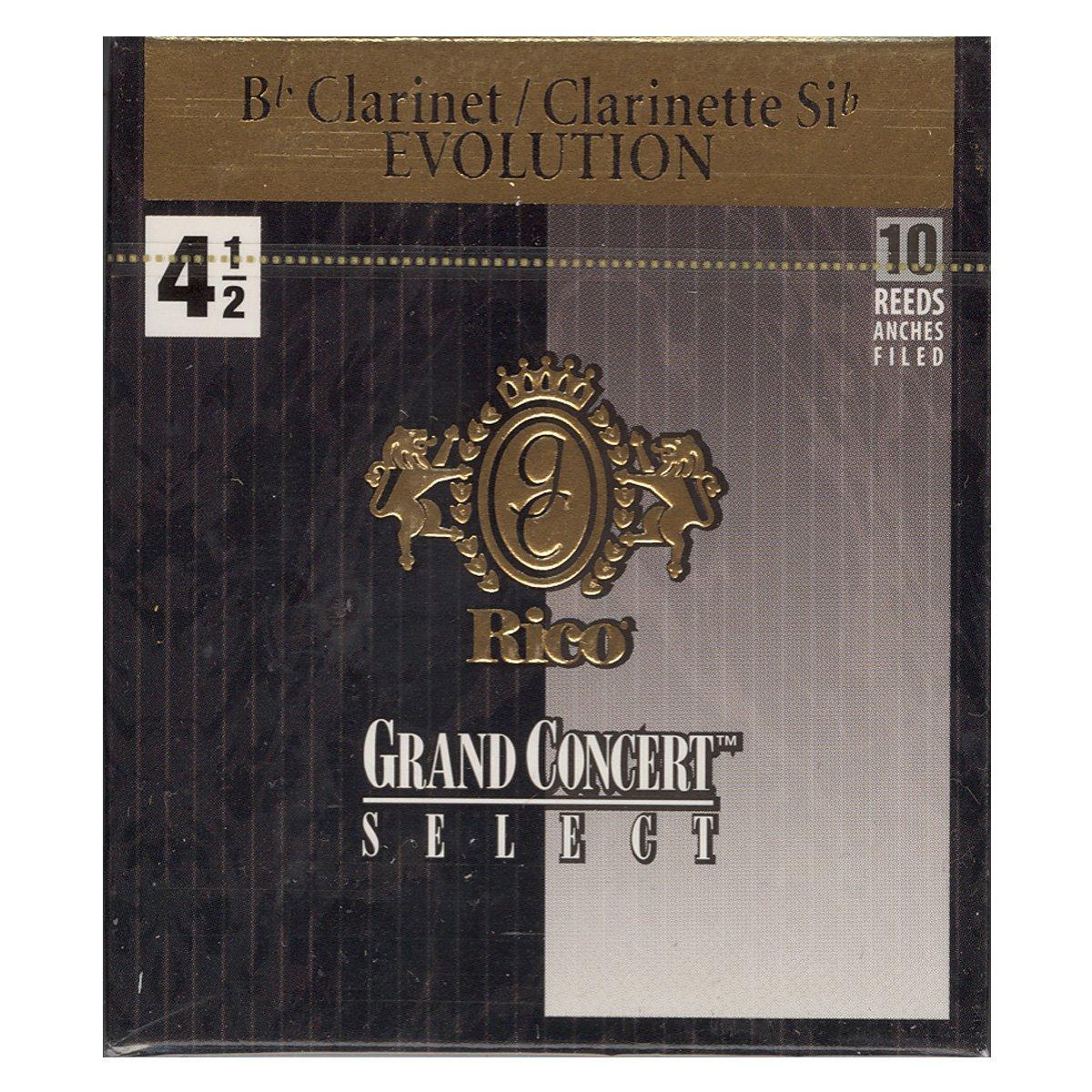 

D Addario Woodwinds Grand Concert Select Evolution Трости с вырезом для кларнета Bb, EVF10BCL450 [Жесткость]: 4.5], Упаковка из 10 штук