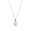 Necklace - LUXENTER - Xephass - 925 Sterling Silver - Blue-green Aquamarine Cubic Zirconia - 42+3 Cm