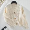 Casual Minimalist Cardigan Knit Outerwear For Women