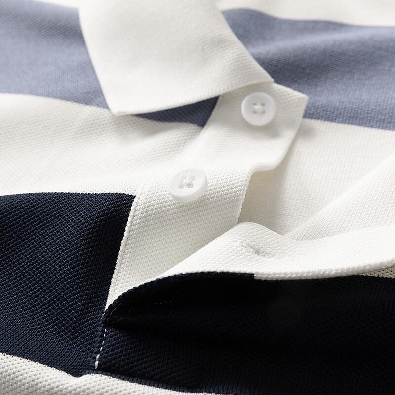 SEPTWOLVES Herren 7A Antibakterisches Gestreiftes Cool-Touch Poloshirt