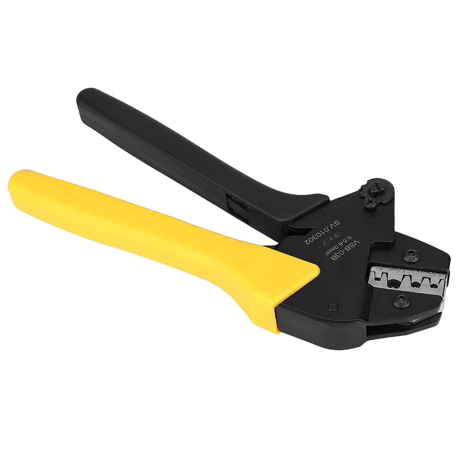 

Ratchet Crimping Pliers 0.5 6mm AWG23‑10 Carbon Steel Self Adjusting Terminal Crimper