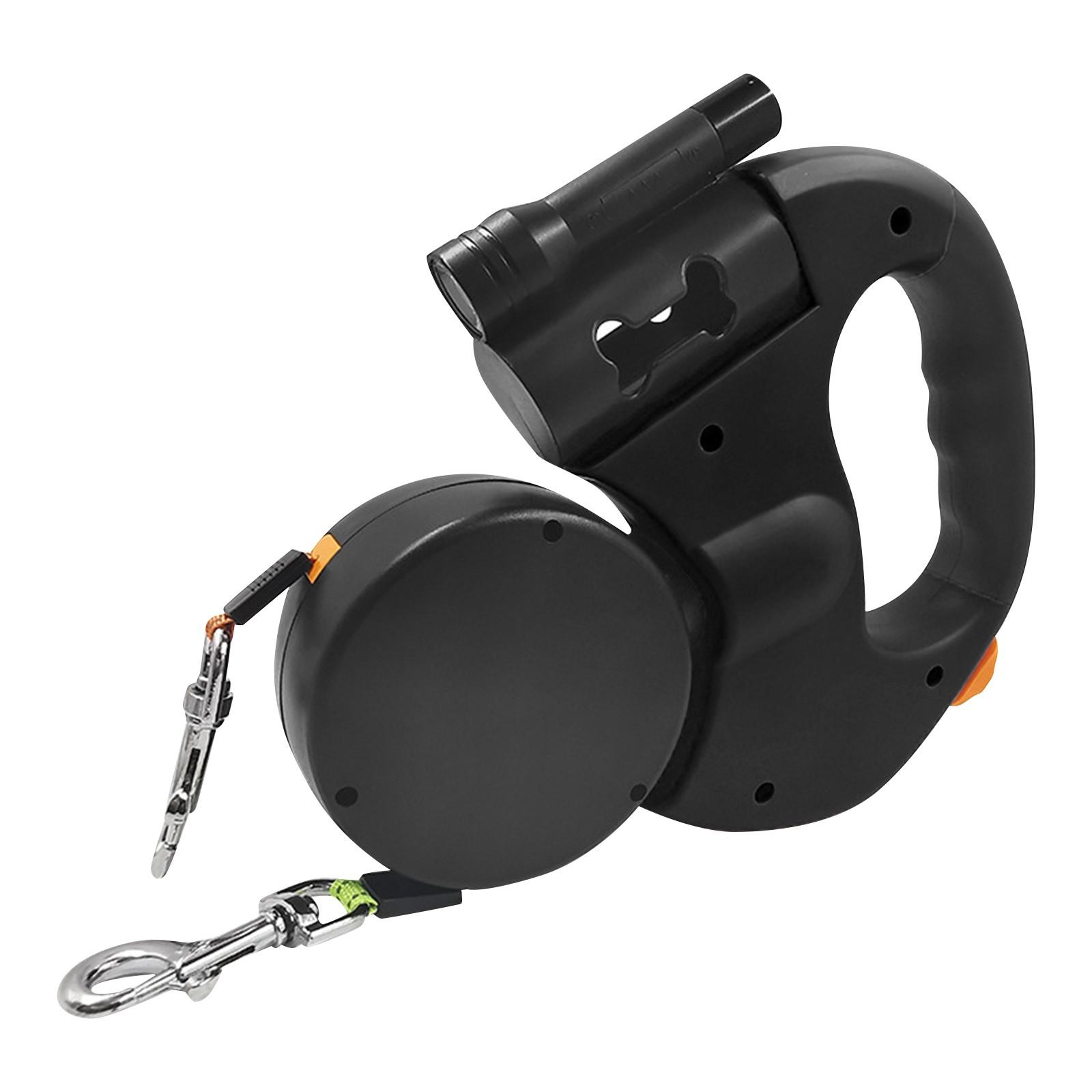 

Heavy-duty Retractable Leash For 2 Dogs, Tangle-free Strap With LED Light, 360° Swivel And Removable Storage Compartment For Easy Mobility One Size чёрный
