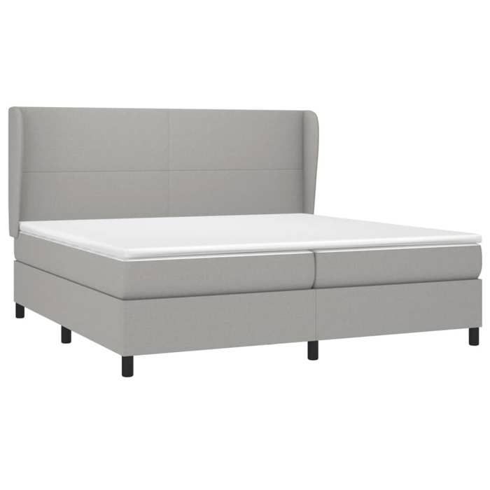 VidaXL Lit à sommier tapissier avec matelas Gris clair 200x200cm Tissu - Modèle 3127829