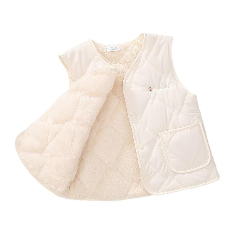 Children's Fleece-Lined Winter Vest: Warm & Thickened for Boys and Girls, Infant Class A