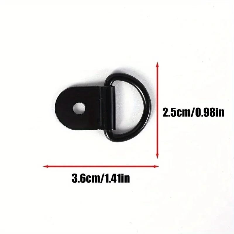 5/10pcs Black D Shape Pull Hook Tie Down Anchors Ring Iron Stainless Steel Cargo Tie Down Ring for Car Truck Trailers RV Boats