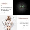 OLEVS Women's Dress Watch Rose Gold Stainless Steel Waterproof Quartz Date Diamond Small Size Fashion Analog Dial Multiple Colors