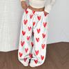 Women's Casual And Fashionable Printed Elastic Waist Loose Wide Leg Pants