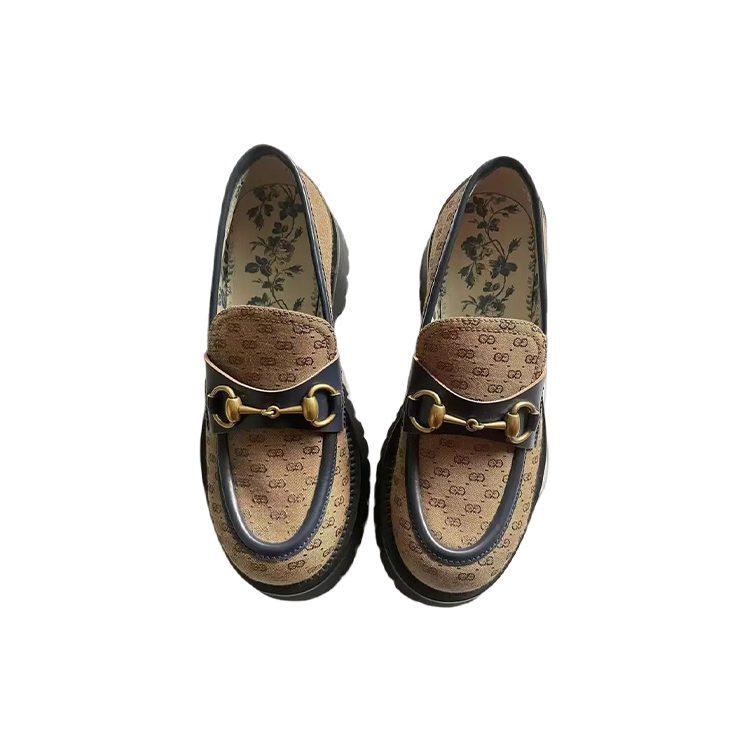 Gucci Horsebit Casual Shoes Women's Brown 661536 99WP0 2671
