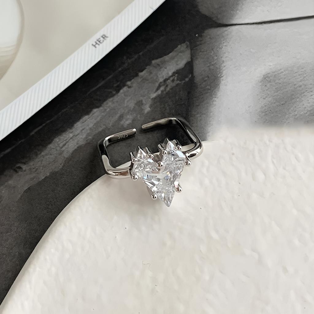 PANJBJ 925 Sterling Silver Multicolour Zircon Ring for Women Girl Fashion Sweet Versatile Jewelry Birthday Gift Dropshipping