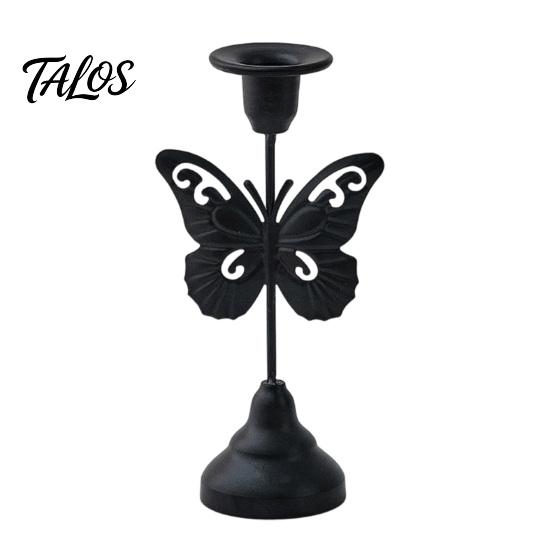 Talos Vintage Metal Candle Holder, Romantic Candlestick Dinner Table Centerpiece, Retro Aged Texture Decor for Wedding Party and Home Anniversary