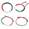 LIKGREAT Heißes Palästina Flaggenfarbe Armbänder für Männer Frauen Mode Handgemacht Geflochtene Schnur Faden Robe Verstellbarer Schmuck Geschenke