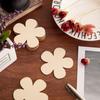100pcs 3 Inch Unfinished Wooden Flower Cutouts Wooden Discs Crafts Blank Flower Shape Ornaments Embellishments Slices for DIY Projects Decoration