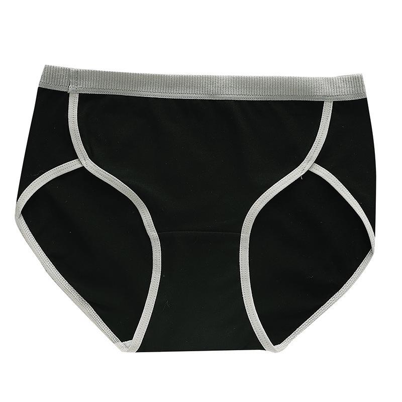 Japanese Cotton Women's Mid-Waist Sporty Color Block Triangle Panties