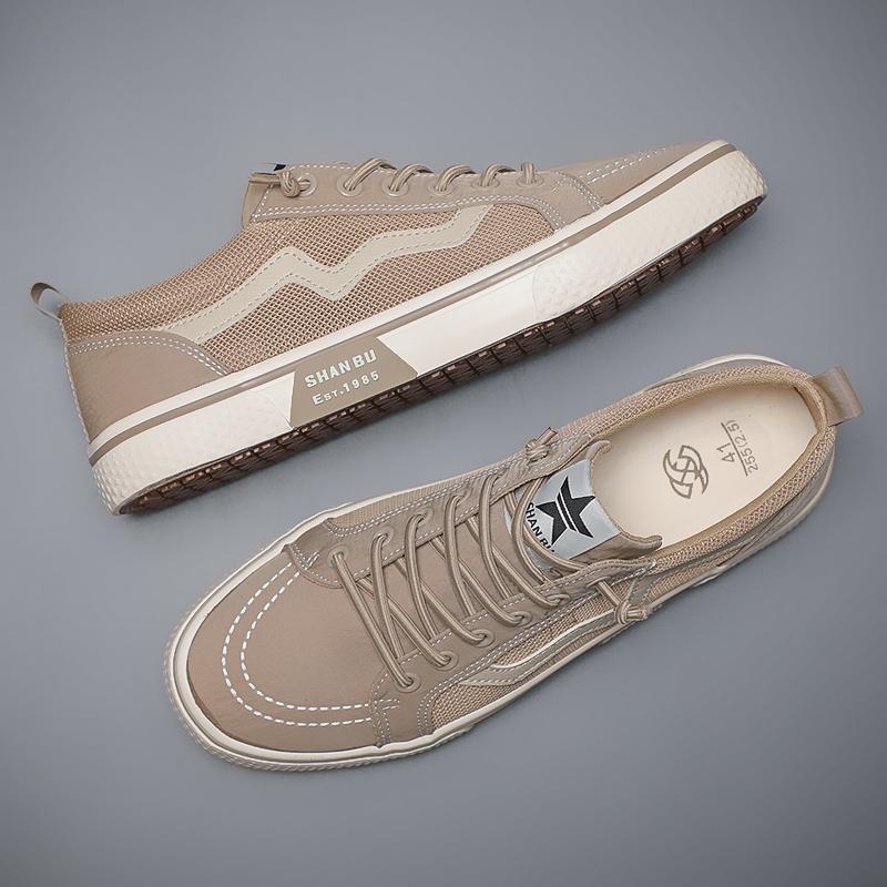 Fashion Men's Spring Canvas Leisure Shoes Korean Version Design Anti-slip Lightweight Wear-Resisting Breathable Lace Up Shoes SS23101