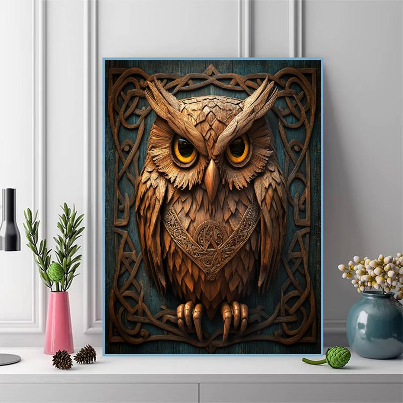 Vintage owl Pattern 3pcs 100% Round Full Drill 5D DIY Diamond Painting Embroidery Cross Stitch Rhinestone Décor