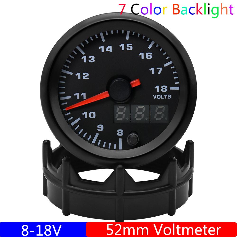 2" 52mm 7 Colors LED Racing Gauge Boost/Water/Oil temp/Oil pressure/Volt/Air Fuel Ratio/EGT/Tachometer Car Gauge +Gauge Pods 12V