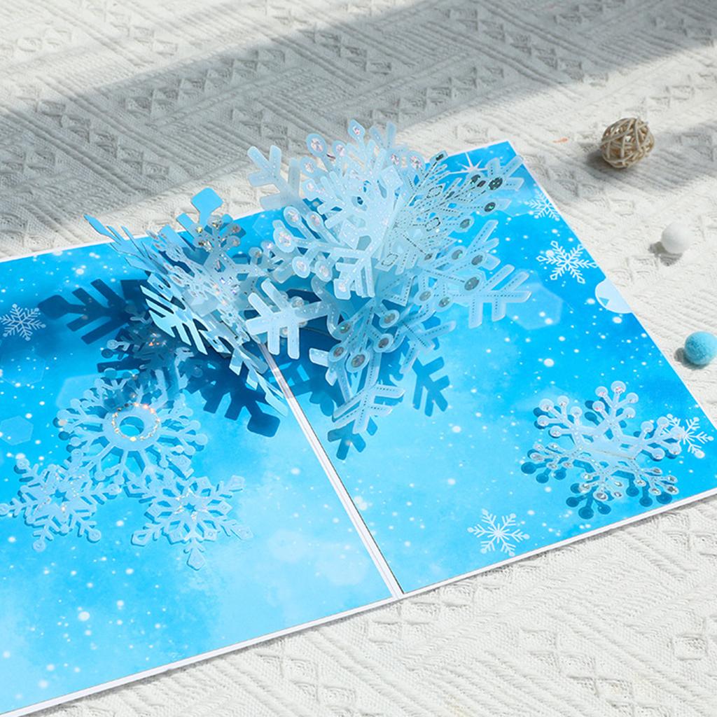 Vánoční 3D přání sněhová vločka Talířový papír s obálkou Pohlednice Pozdrav rodině Dárkové poukazy Dárek na párty
