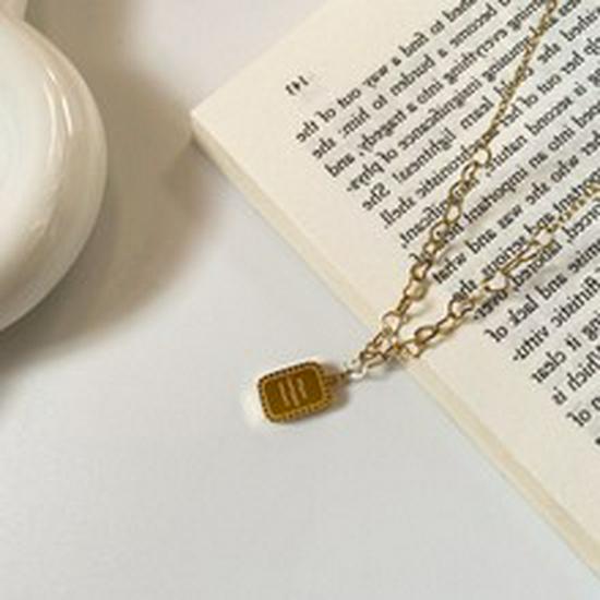 Non-fading Titanium Steel Simple Letter Pendant Necklace for Women – Heart Chain, Cool Style, Internet Celebrity Jewelry