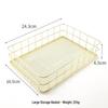Nordic Iron Art Rose Gold Mesh Storage Basket - Desktop Organizer