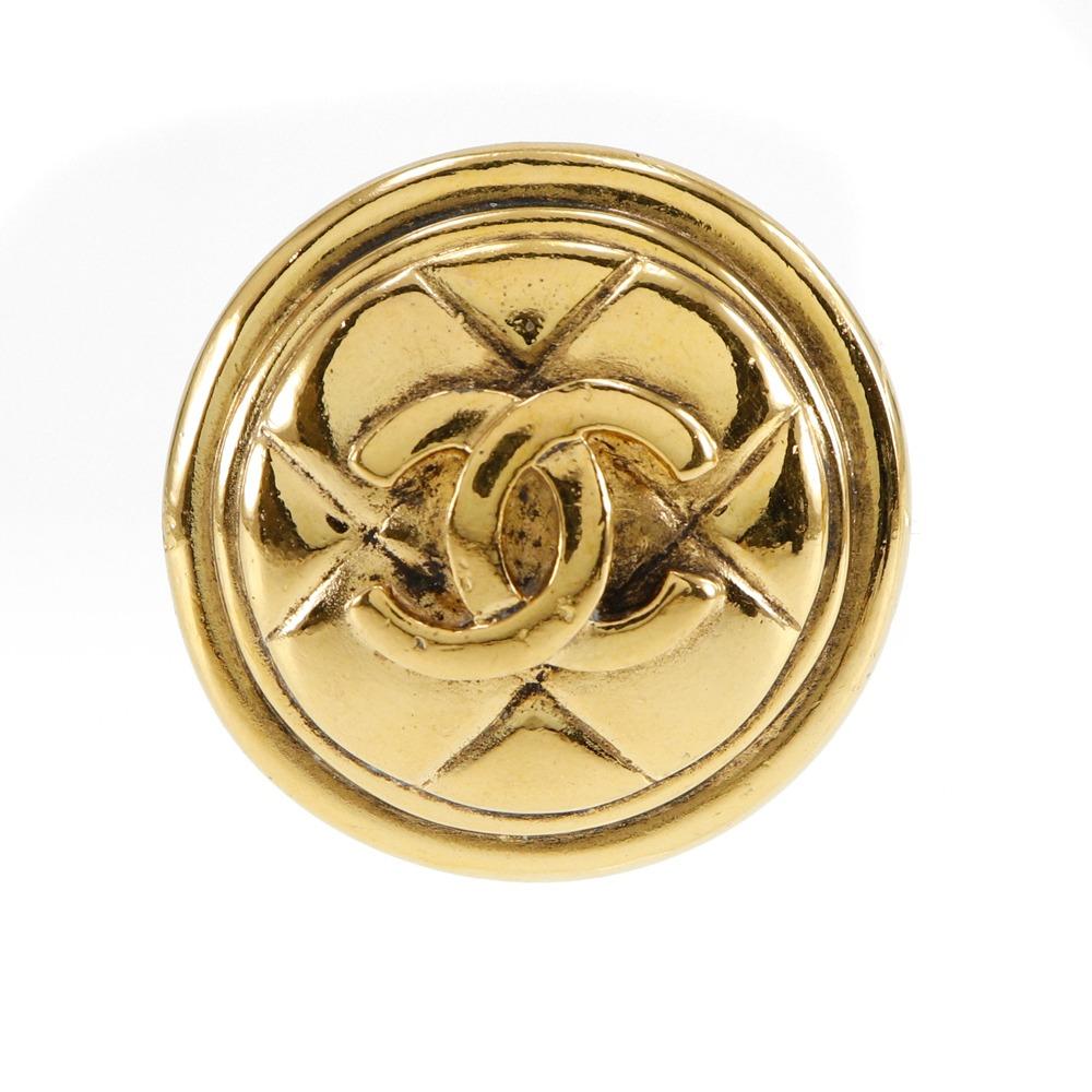 CHANEL Earring Matelasse gold Plated Gold 31.5g Women Used