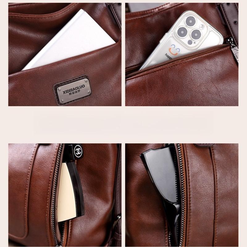 Luxe Handtas Dames Tote Bag Vintage Gewaxt Leer Schoudertas voor Werk Reizen Herfst Winter Nieuwe Mode Portemonnee