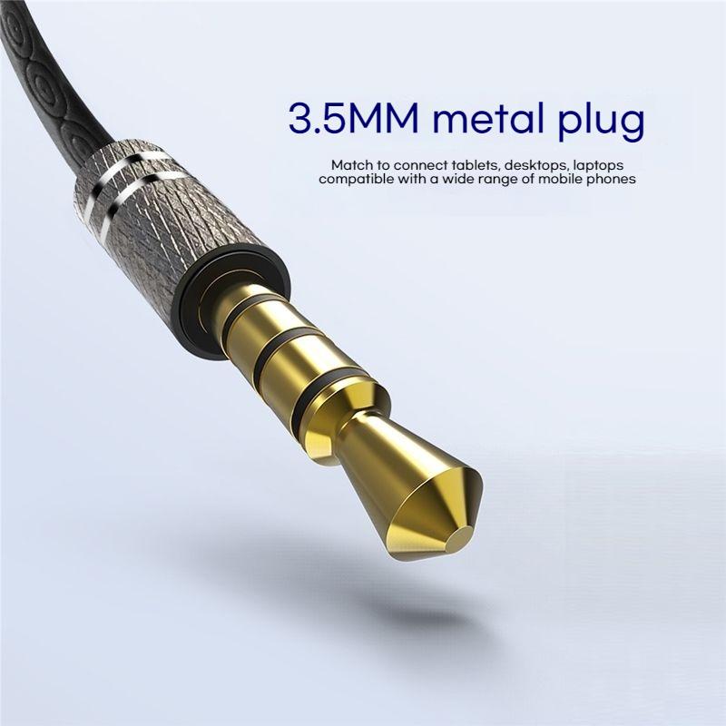 9D Surround Bass Wired Control Earphones 3.5mm In-Ear Headphones For IOS Earbuds with HD Mic Headsets Sports Gaming Handsfree