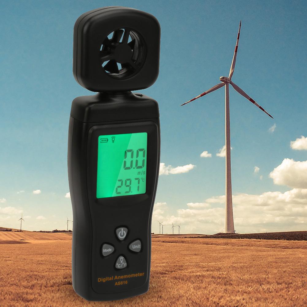 SMART SENSOR AS816 Mini Digital Anemometer 0.330ms Windgeschwindigkeit Temperatur Luftstrom Tester