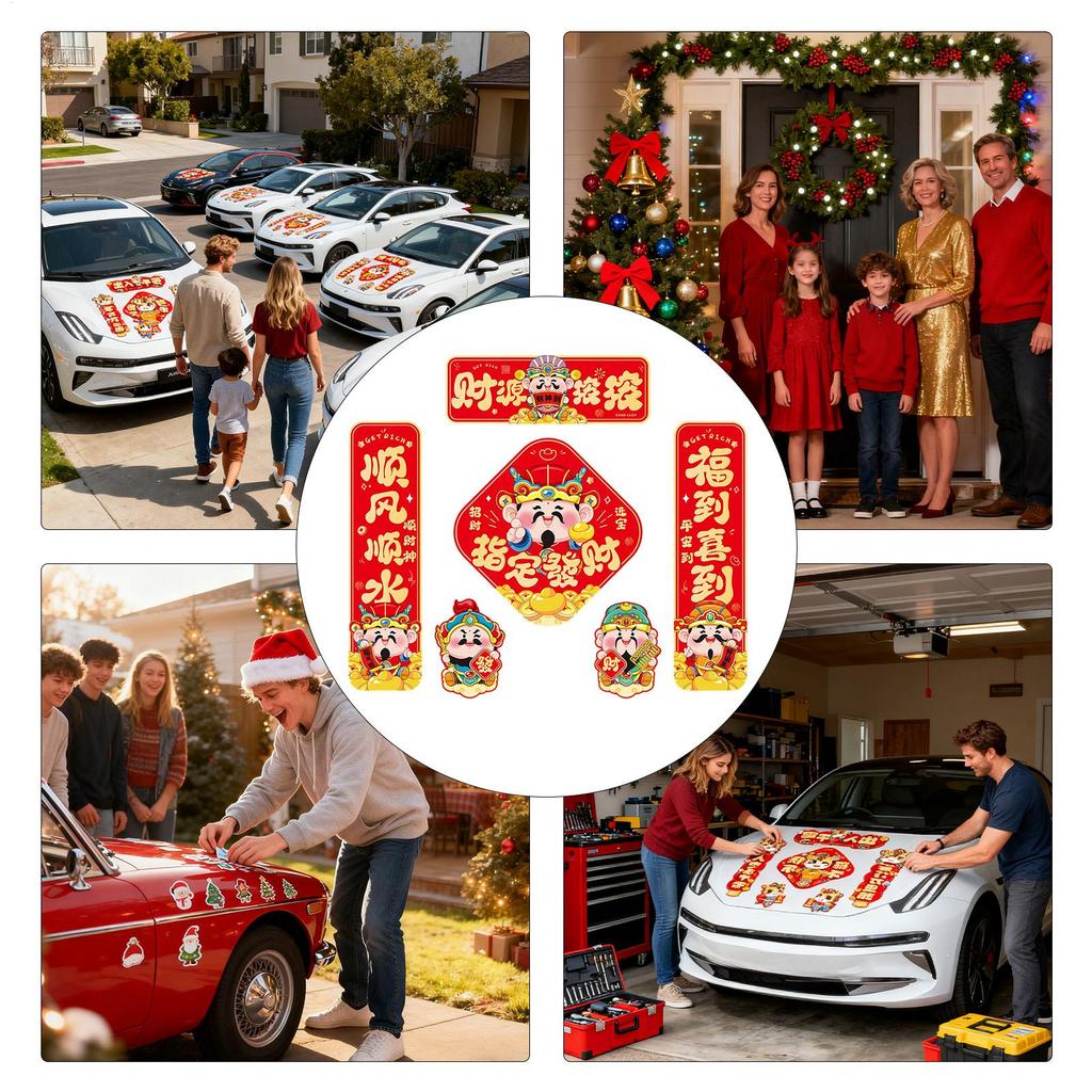 2026 Chinese New Year Horse Stickers Chinese Waterproof Magnetic Bumper Decals New Year Horse Decals For Cars Shop Home School