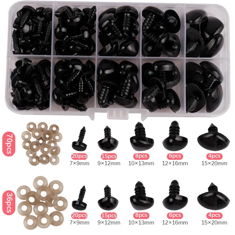 Set Safety Nose Eyes For Crochet Bear Dolls DIY Making Accessories Triangle Nose Plastic Eyes Hangmade Supplies