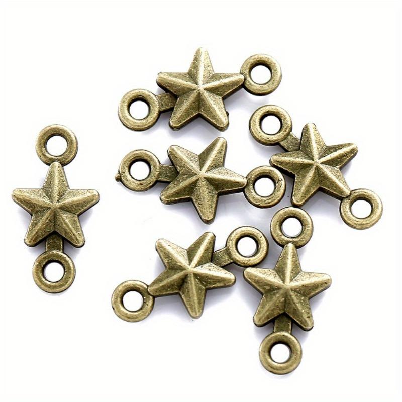100 Stück/Beutel 15x7mm Fünfzackiger Stern Stil Verbinder Handgefertigte Anhänger Anhänger DIY für Armband Halskette.