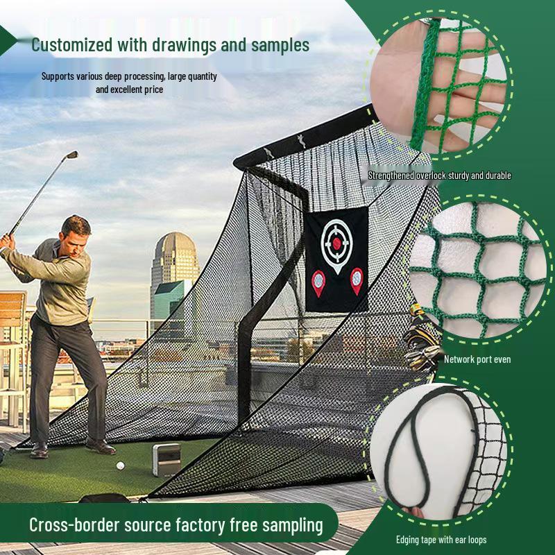 Indoor/Outdoor Golf Practice Net: Knotless, Green Enclosure for Golf and Baseball