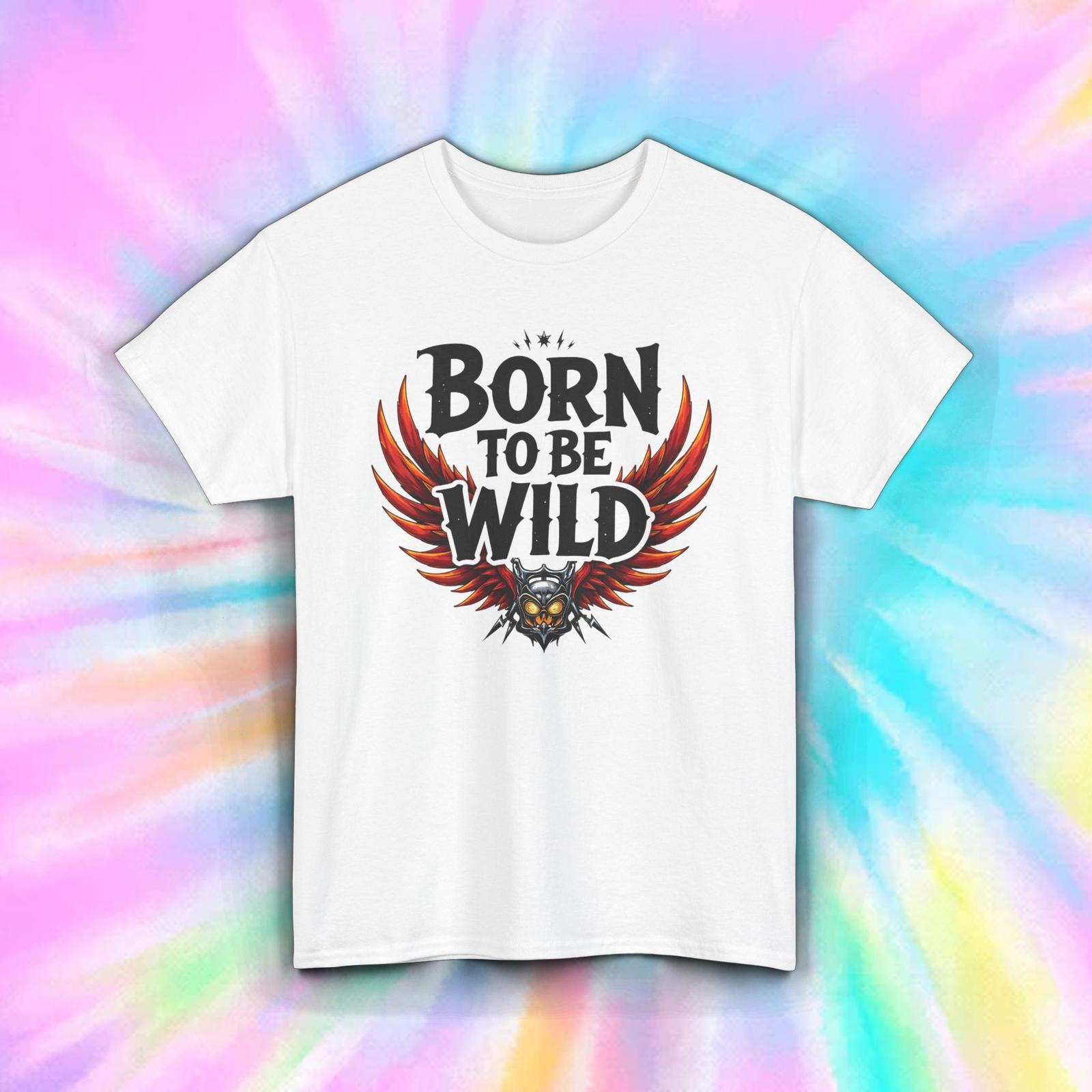 Born to Be Wild T-Shirt Mens Womens Tees Top Biker Graphic Skull Wings Rebel Tee S-5XL L