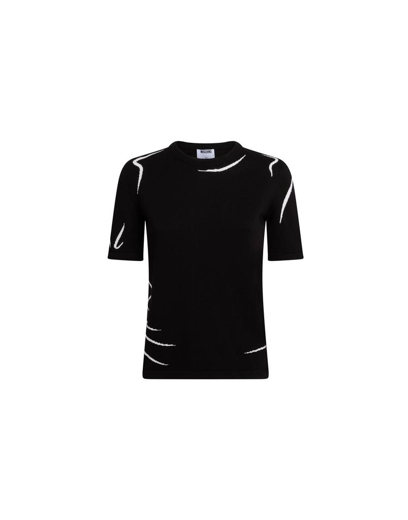 MOSCHINO Cotton Blend Inlay Knit