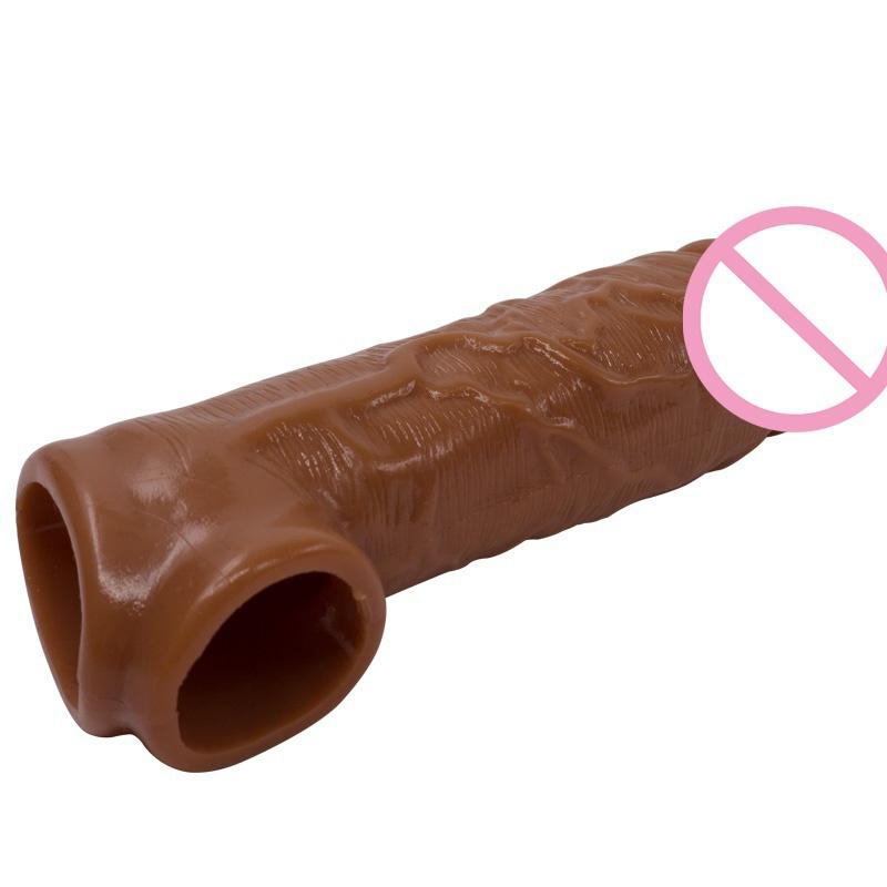 Realistic Silicone Penis Extender Sleeve Delay Ejaculation Reusable Condoms Sex Toys For Men Cock Sleeve
