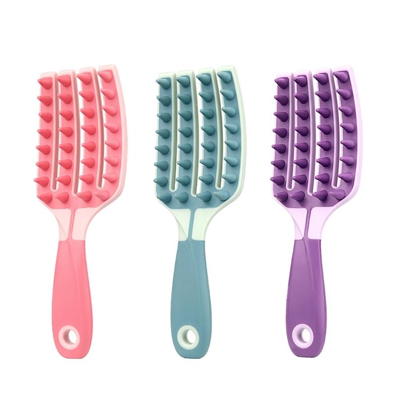 Wet and Dry Hair Washing Brush Long Handle Shampoo Brush Silicone Scalp Massage Comb Body Scrubber for Man and Woman