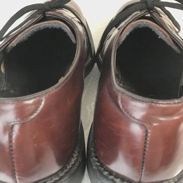 E.T.Wright 80s Vintage Tan Felt Lined Leather Plain Toe 8D/B 25.5-26.0 Burgundy(USED)