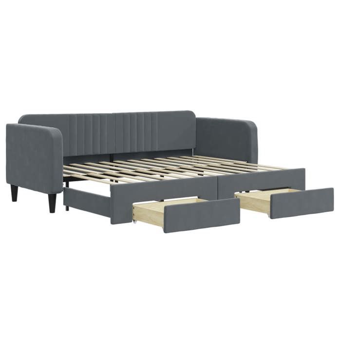 VidaXL Daybed with Trundle Bed and Drawers, Sofa Bed with Storage, Guest Bed, Bedroom Living Room Furniture, Modern, 3197105