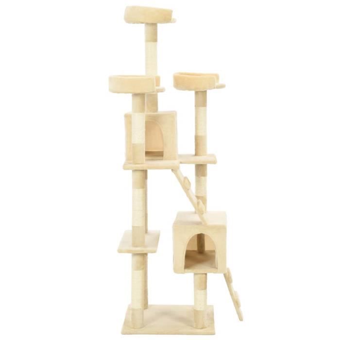 VidaXL Arbre à chat avec griffoirs en sisal 170 cm Beige
