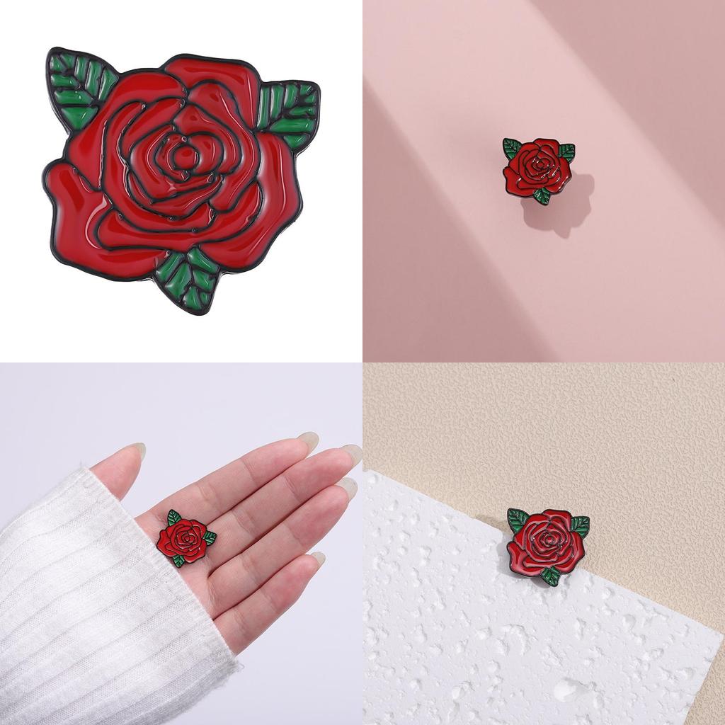 Stunning Alloy Rose Flower Brooch Creative Valentine's Day Gift For Men And Women