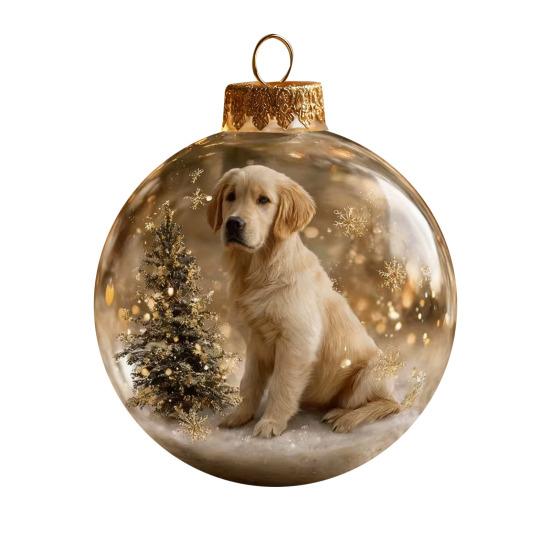 3D Animal Christmas Ball Ornament Funny Dog/Cat/Turtle Hanging Decoraton Clear Plastic Xmas Balls Ornament