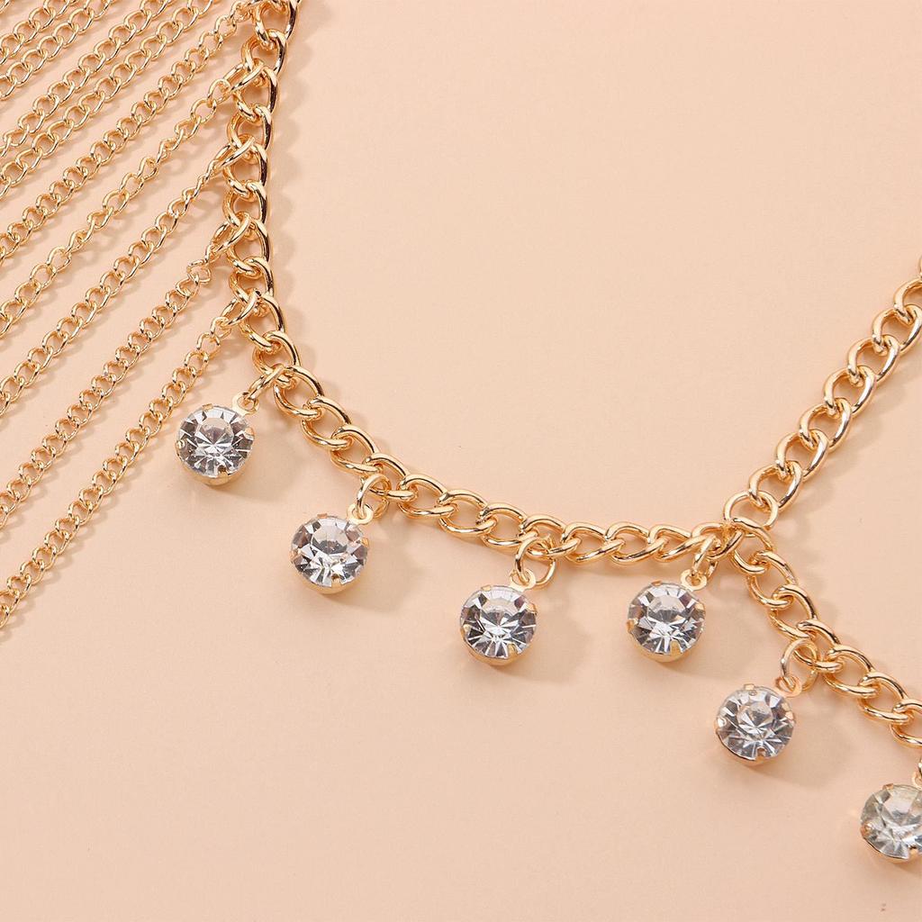 Módní vlasové doplňky Flash diamantový hierarchický řetízek šperky módní čelenka do vlasů nepravidelný řetízek střapec hlavový řetízek