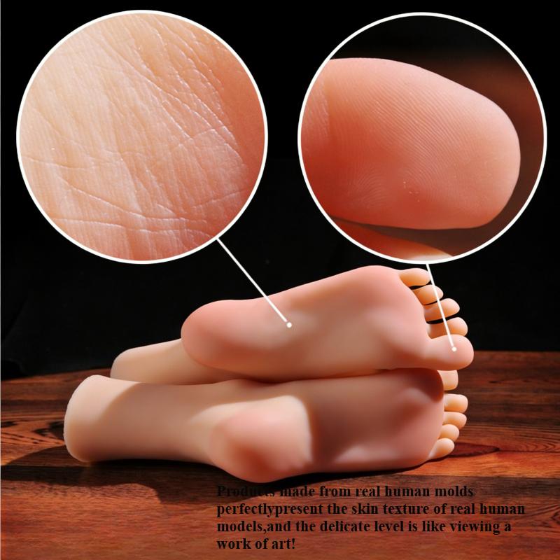 Lifelike TPE Silicone Foot Model, Real Human Foot Replica for Photography, Jewelry Display, Art Sketch