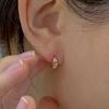 925 Silver Oval Holy Star One-Touch Earrings