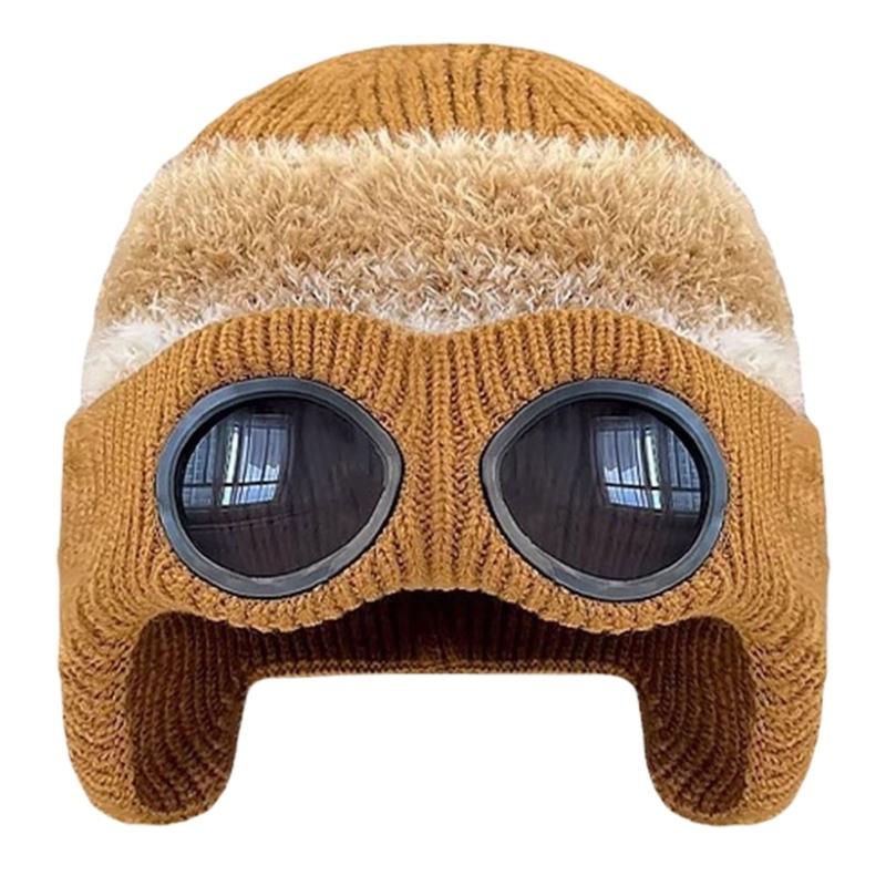 Pilot Sunglasses Knitted Hat Stylish Warm Soft Comfortable Hat Fashion Hat for Winter Warmth and Fashionable