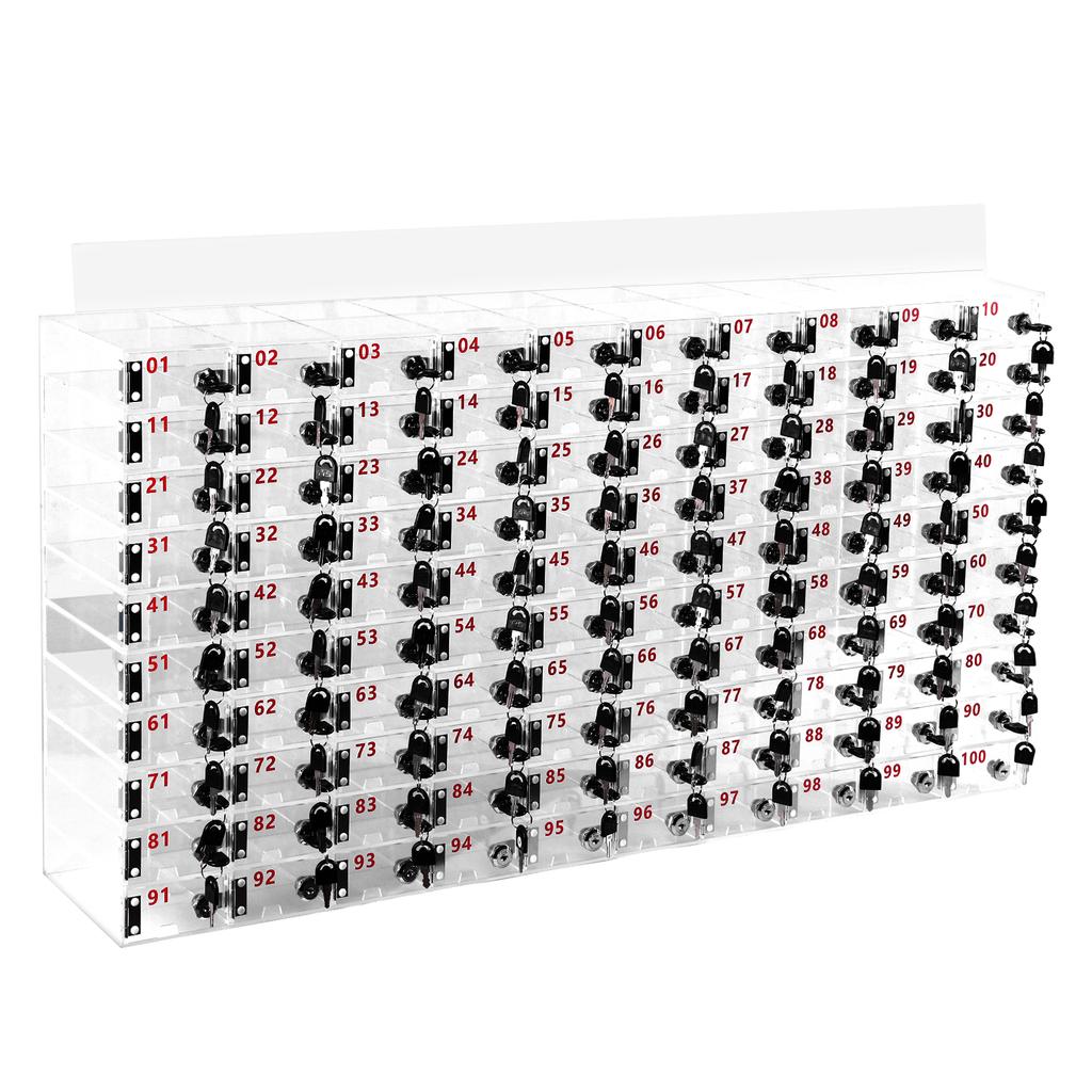 Cell Phone Locker Box with Door Locks and Keys Phone Jail Storage Cabinet Clear Acrylic Cell Phone Storage Locker for Classroom