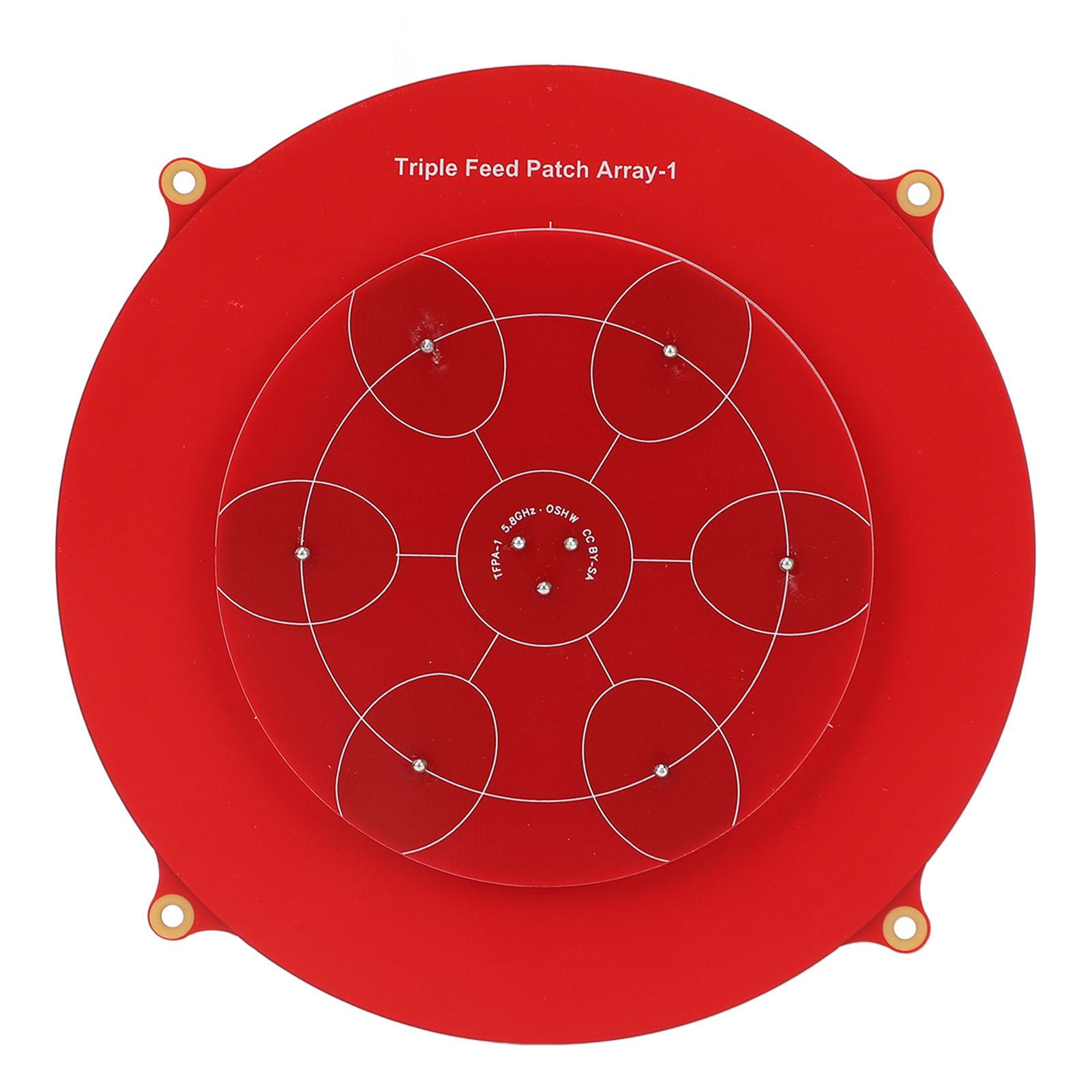 

Потрійна живильна патч-антена 5.8 ГГц друкована плата червоного кольору фіксоване крило плоска панельна решітчаста антена