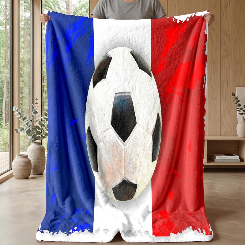 Frankreich Nationalmannschaft Thema Decke Weiche Flanelldecke Plüsch Überwurfdecke Gemütliche Sofa Bettdecke für Heimdekoration