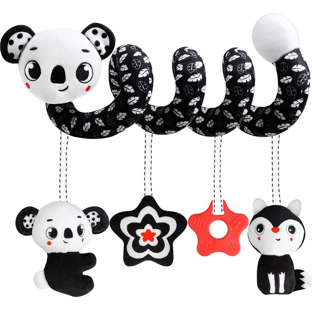 

Baby Carseat Toy Black & White Lion Koala Rattle Spiral Hanging Activity Stroller Toy for Newborns Crib Mobile Sensory Toy Gifts
