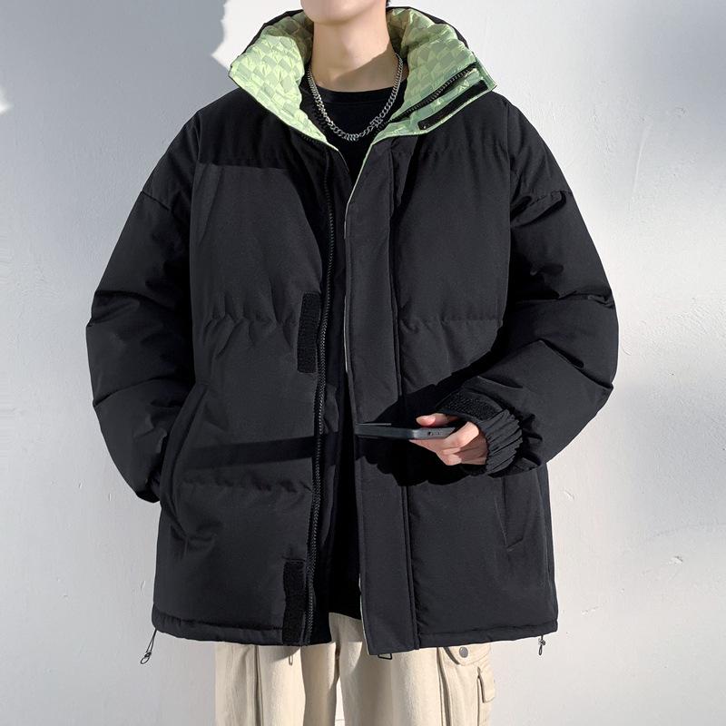 new cotton-padded men's thickened warm loose cotton-padded jacket Japanese trendy brand cotton-padded jacket stand-up collar casual men's clothing