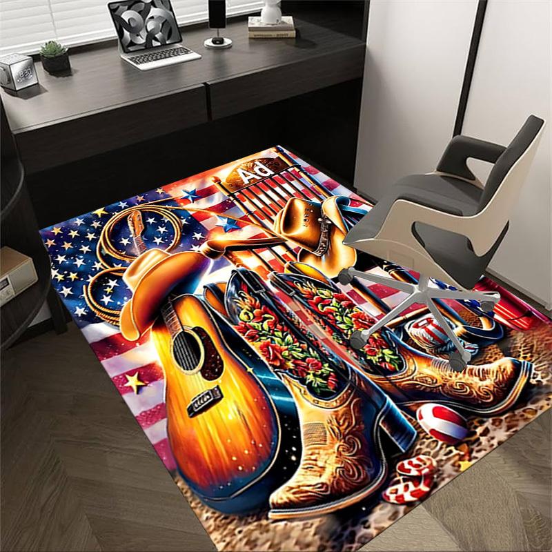 

1PC cowboy boots Extra Large Non-Slip Floor carpet, Office, family, bedroom, Studio - Large Area Rug Indoor Rugs, Vibrant Colors-A213 60cm by 90cm